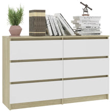 Load image into Gallery viewer, Haku Sideboard White and Sonoma Oak Chipboard