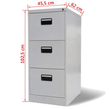 Load image into Gallery viewer, FirstChoise File Cabinet with 3 Drawers Grey 102.5 cm Steel