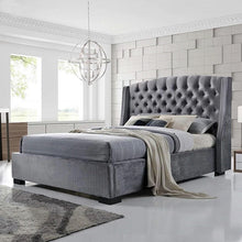 Load image into Gallery viewer, Roso Salween Luxury Queen Bed Frame Wing Back Tufted Headboard Bed