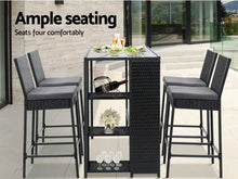 Load image into Gallery viewer, Modern 4 Seats 5 Pieces Gardeon Outdoor Bar Set