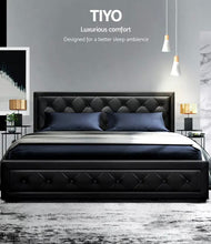 Load image into Gallery viewer, Modern King Size Gas Lift Bed Frame Base With Storage Mattress Leather