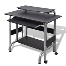 Load image into Gallery viewer, FirstChoise 2 Piece Computer Desk with Pullout Keyboard Tray Black