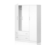 Load image into Gallery viewer, 3 Doors Wardrobe Bedroom Closet Storage Cabinet Organiser Armoire 170cm