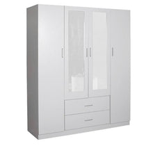 Load image into Gallery viewer, Modern New design 4 doors 2 Drawers Big size Wardrobe with Mirror
