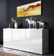 Load image into Gallery viewer, Modern Sideboard Buffet High Gloss Storage Cabinet 4 Doors Cupboard Table White