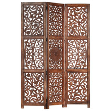 Load image into Gallery viewer, Wilson Hand carved 3Panel Room Divider Brown 120x165 cm Solid Mango Wood