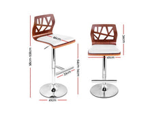 Load image into Gallery viewer, Set of 2 Wooden Gas Lift Bar Stools - White