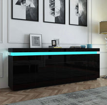 Load image into Gallery viewer, Sideboard Cabinet 5 Doors & 2 Drawers Wood Storage Buffet Table with RGB LED Light 180cm