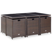 Load image into Gallery viewer, Nason 11 Piece Outdoor Dining Set with Cushions Poly Rattan Brown