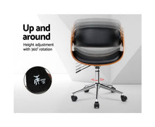 Load image into Gallery viewer, Jazz Wooden & PU Leather Office Desk Chair - Black