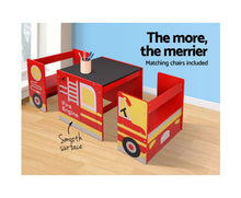 Load image into Gallery viewer, Keezi Kids Fire Truck Table & Chair Set