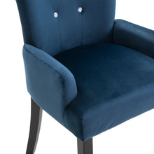 Load image into Gallery viewer, Lotus Dining Chair with Armrests 6 pcs Dark Blue Velvet