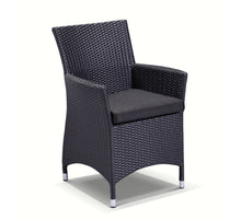 Load image into Gallery viewer, Roman 8 Square Outdoor Wicker Glass Top Dining Table And Chairs Setting