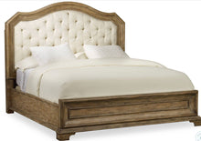Load image into Gallery viewer, Fawn Beige King & Queen Upholstered Panel Bed