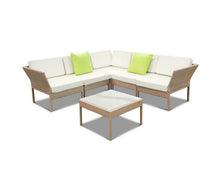 Load image into Gallery viewer, Mellor Gardeon 6pcs Outdoor Sofa Lounge Setting Couch Wicker Table Chairs Patio Furniture Beige