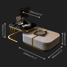 Load image into Gallery viewer, Perry Nesting Coffee Table with Hidden Storage Black Faux Marble Top White