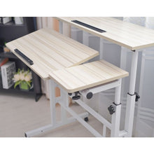 Load image into Gallery viewer, ZASS Mobile Rolling Computer Desk Bed Side Workstation Height Adjustable Table - White Maple