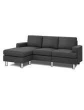 Load image into Gallery viewer, Sofa Lounge Set Couch Futon Corner Chaise Fabric 4 Seater Suite Dark Grey  AU Stock Free Delivery High Quality