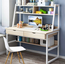 Load image into Gallery viewer, Enterprise Large Computer Desk Workstation with Shelves & Drawers (White)