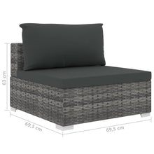 Load image into Gallery viewer, Logan 8 Piece Garden Lounge Set with Cushions Poly Rattan Black