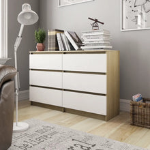Load image into Gallery viewer, Haku Sideboard White and Sonoma Oak Chipboard