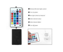 Load image into Gallery viewer, Tiva Bedside Table 2 Drawers RGB LED Side Nightstand High Gloss Cabinet White