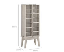 Load image into Gallery viewer, Multimedia DVD CD Storage Cabinet With Hidden Compartment In White Oak