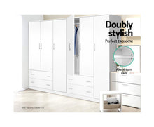 Load image into Gallery viewer, 3 Doors Wardrobe Bedroom Closet Storage Cabinet Organiser Armoire 170cm