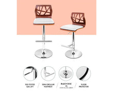 Load image into Gallery viewer, Set of 2 Wooden Gas Lift Bar Stools - White