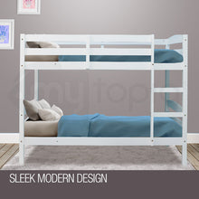 Load image into Gallery viewer, Kingston Slumber Single Bunk Bed Frame Wooden Kids Timber Loft Bedroom Furniture