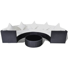 Load image into Gallery viewer, Welbury 6 Piece Garden Lounge Set with Cushions Poly Rattan Black