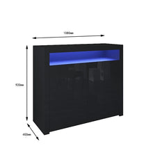 Load image into Gallery viewer, 2 Door Sideboard Storage Matt Body and High Gloss LED Lights