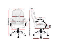 Load image into Gallery viewer, PU Leather Padded Office Desk Computer Chair - White