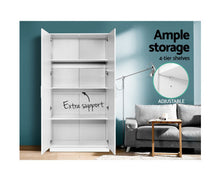 Load image into Gallery viewer, 2 Door 180cm Wardrobe Closet Storage Cabinet Kitchen Organiser White