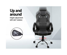 Load image into Gallery viewer, Racing Style PU Leather Office Desk Chair - Black
