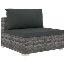 Load image into Gallery viewer, Logan 8 Piece Garden Lounge Set with Cushions Poly Rattan Black