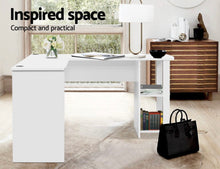 Load image into Gallery viewer, Office Computer Desk Corner student Study Table Workstation L shape (white)