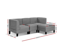 Load image into Gallery viewer, Kinsale 4 Seater Sofa Set Bed Modular Lounge Chair Chaise Suite Fabric