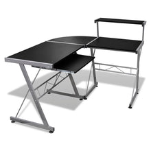 Load image into Gallery viewer, FirstChoise Computer Desk with Pullout Keyboard Tray Lshaped Black