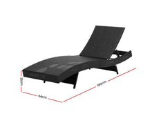 Load image into Gallery viewer, Gardeon Outdoor Wicker Sun Lounge - Black