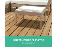 Load image into Gallery viewer, Mellor Gardeon 6pcs Outdoor Sofa Lounge Setting Couch Wicker Table Chairs Patio Furniture Beige