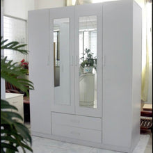 Load image into Gallery viewer, Modern New design 4 doors 2 Drawers Big size Wardrobe with Mirror