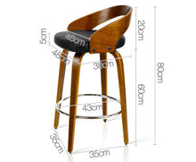 Load image into Gallery viewer, Set of 2 Wooden Bar Stools