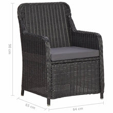 Load image into Gallery viewer, Barca 7 Piece Outdoor Dining Set Poly Rattan Black