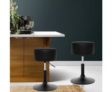 Load image into Gallery viewer, Kitchen Bar Stools Accent Chairs Gas Lift Stool Swivel Barstools Leather Black