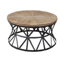 Load image into Gallery viewer, Round Handmade Wrought Iron Wedge Coffee Table