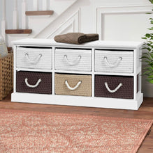 Load image into Gallery viewer, Storage Bench Shoe Organiser 6 Drawers Chest Cabinet Rack Box Shelf Stool