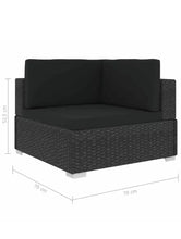 Load image into Gallery viewer, Fermoy Outdoor Furniture Lounge Set 8 Seater Full Black