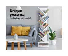 Load image into Gallery viewer, Display Shelf 9-Shelf Tree Bookshelf Book Storage Rack Bookcase White