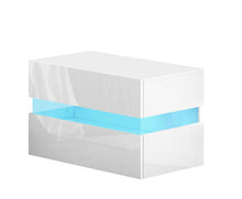 Load image into Gallery viewer, Tiva Bedside Table 2 Drawers RGB LED Side Nightstand High Gloss Cabinet White